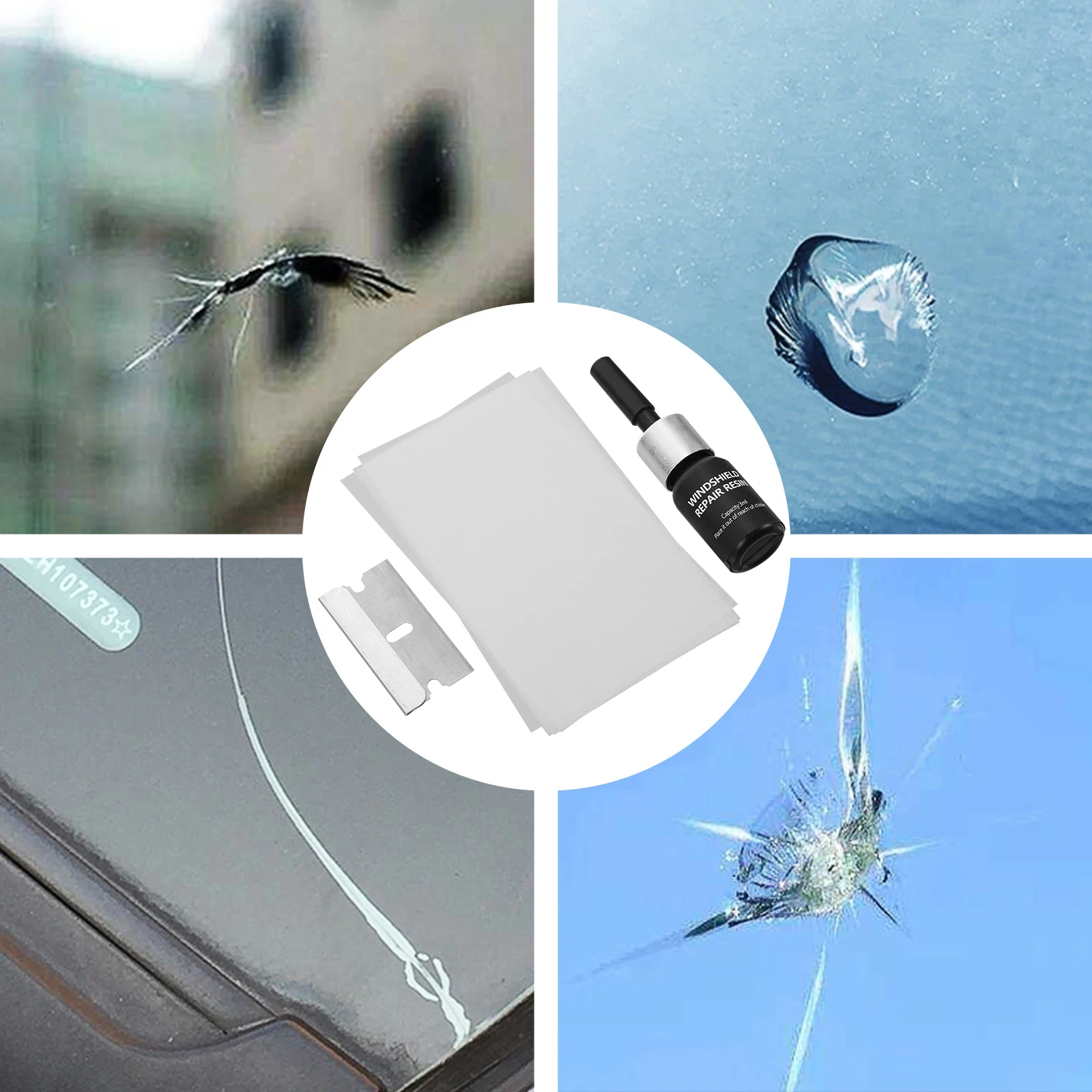 

Glass Windshield Windshield Repair Black Fluid Tools Crack Fix Liquid Car Glass Scratch Repair Body Adhesive