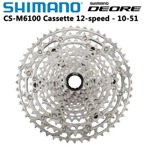 Imagen 2 del producto Shimano Deore M6100 Cassette 12 velocidades Micro Spline K7 12V bicicleta de montaña rueda libre 12S 10-51T piezas de bicicleta MTB