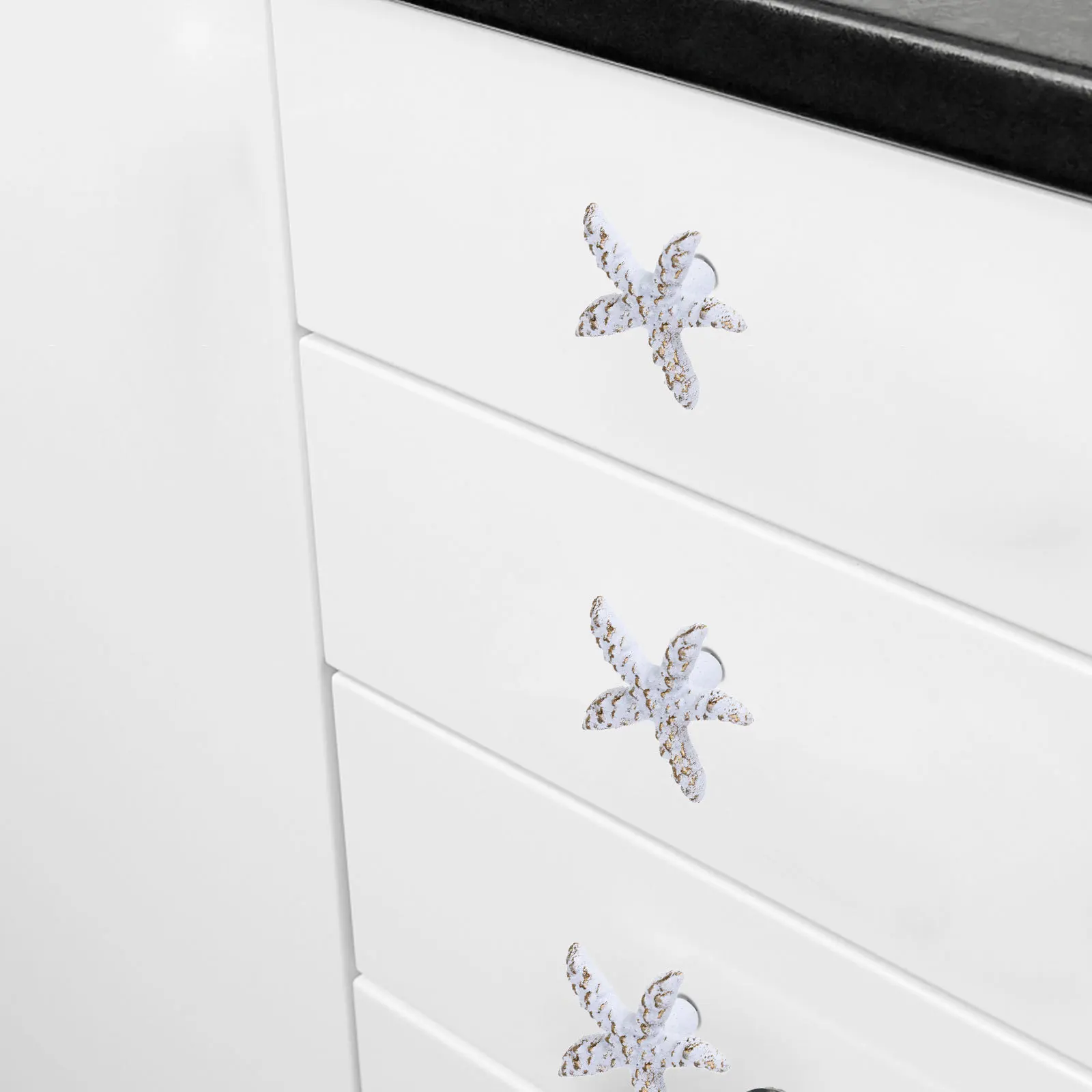 

4 pcs Marine Animals Cabinet Handles Vintage Iron Drawer Knobs Door Pulls Closet Wardrobe Decor Mounting Screws Home Decoration