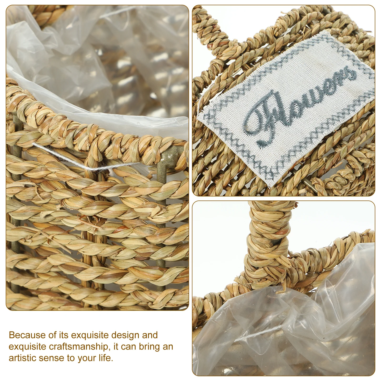 

Hand Woven Picnic Basket with Handle Rustic Storage Basket for Outdoor Parties Snacks Fruit Flower Vegetable Portable Baskets