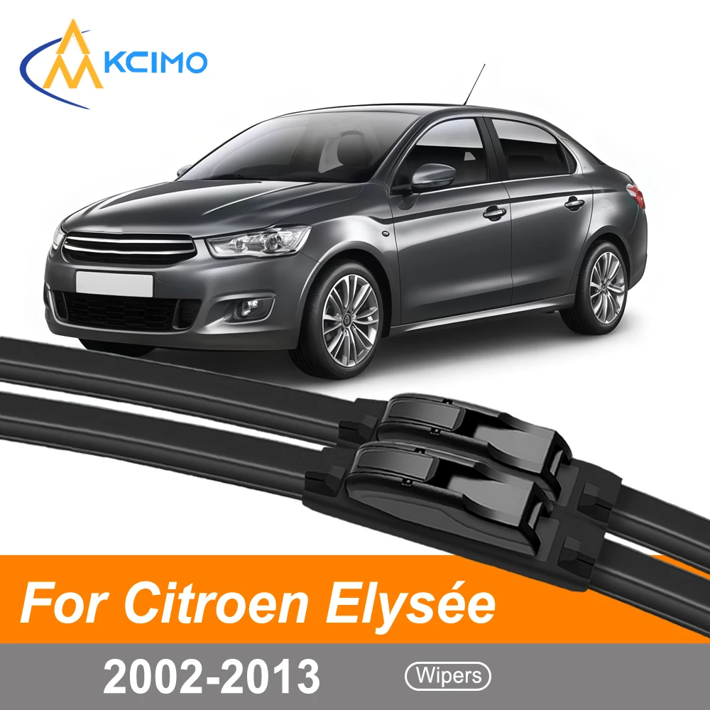 Front Wiper Blades For Citroen Elysée 2002-2013 Set of 2 All-Season Beam Blades Streak-Free Quiet Windshield Wipers Easy Install