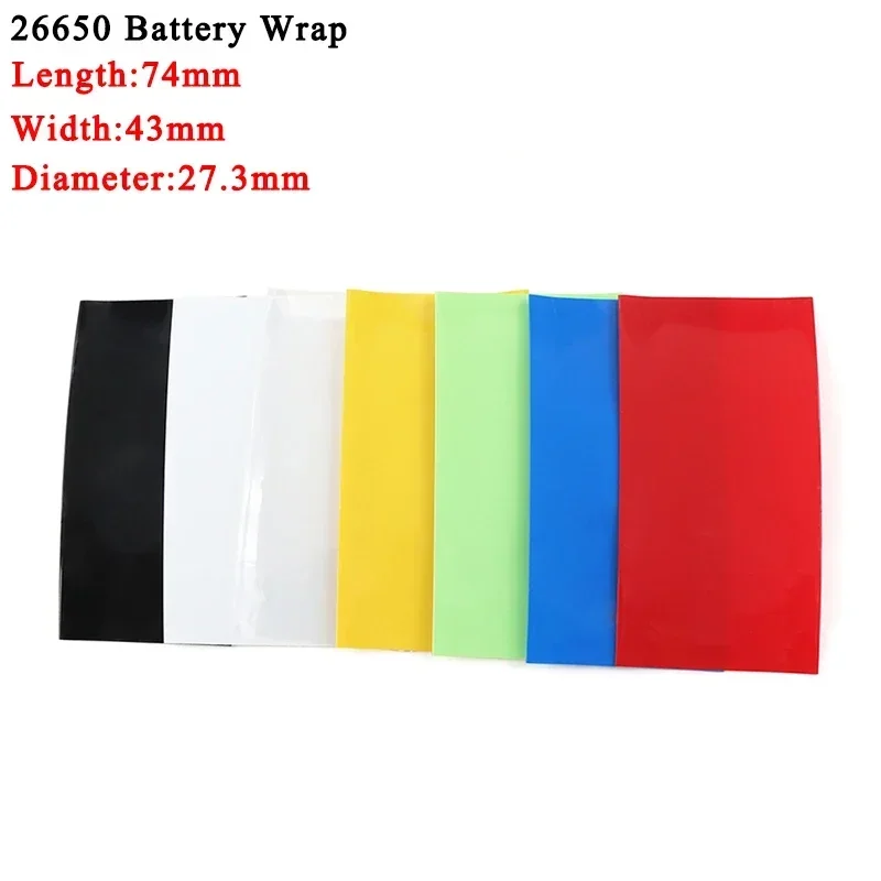 20 ~ 300 Uds Tubo termorretráctil de PVC 18650/21700/26650 envoltura de batería Lipo cubierta de película aislada precortada carcasa de funda de