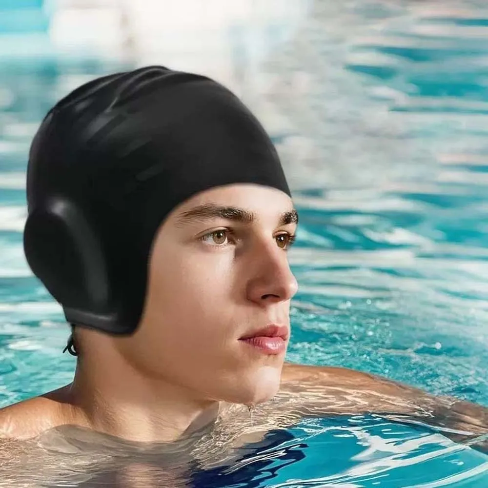 

Major Bathing Cap Elastic Swimming Headgear Soft Solid Color Diving Hat Professional Sunscreen Swim Head Hood Protecting Hair