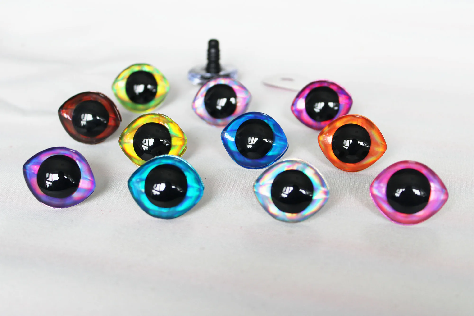 10pcs new fashion 20x23mm 23x28nn  Oval 3D Glitter clear safety toy eyes For diy plush doll eyes with back hard  washers--D12