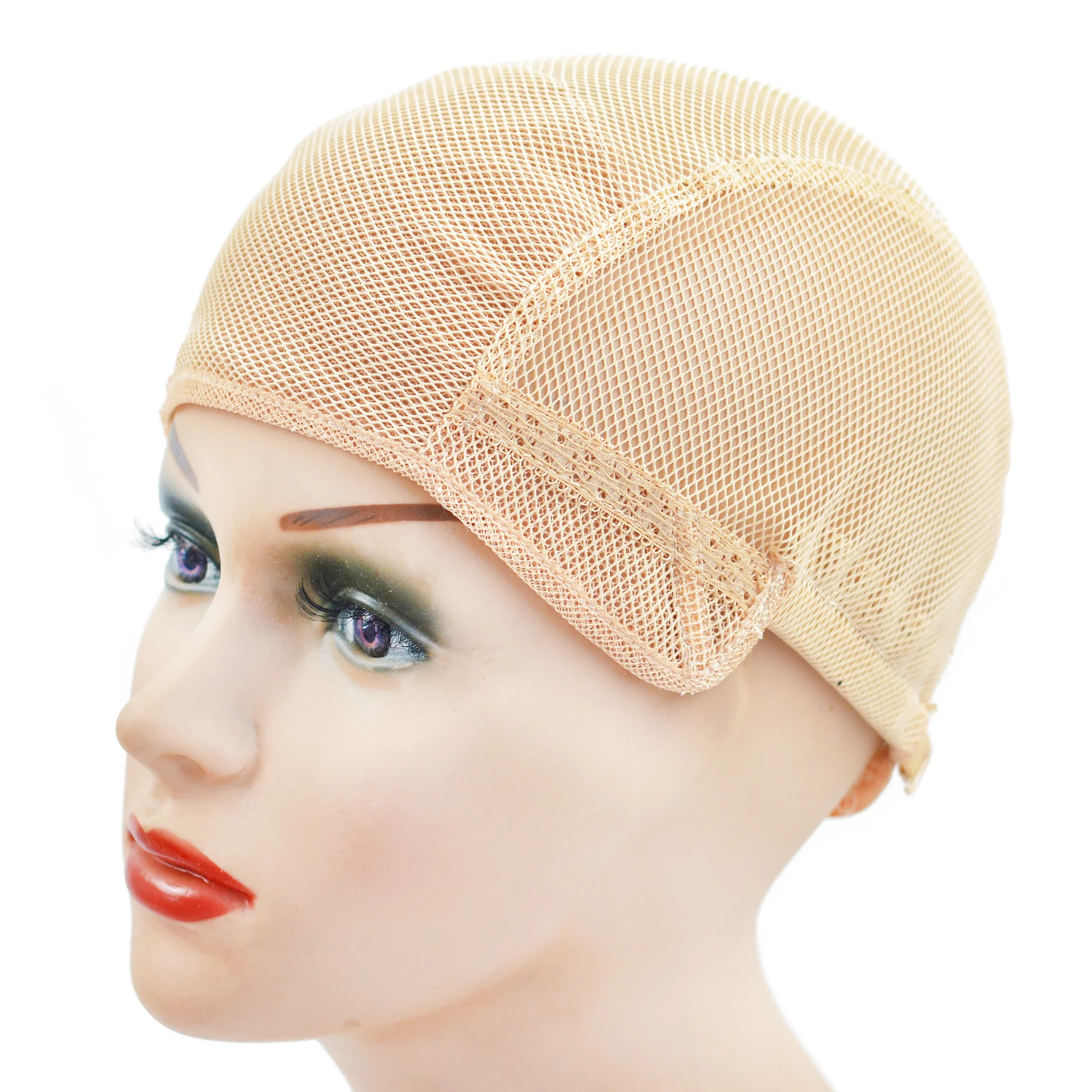 

High Quality Mesh Weaving Wig Caps Free Size Wig Net Cap with Adjustable Straps on the Back for Making Wigs