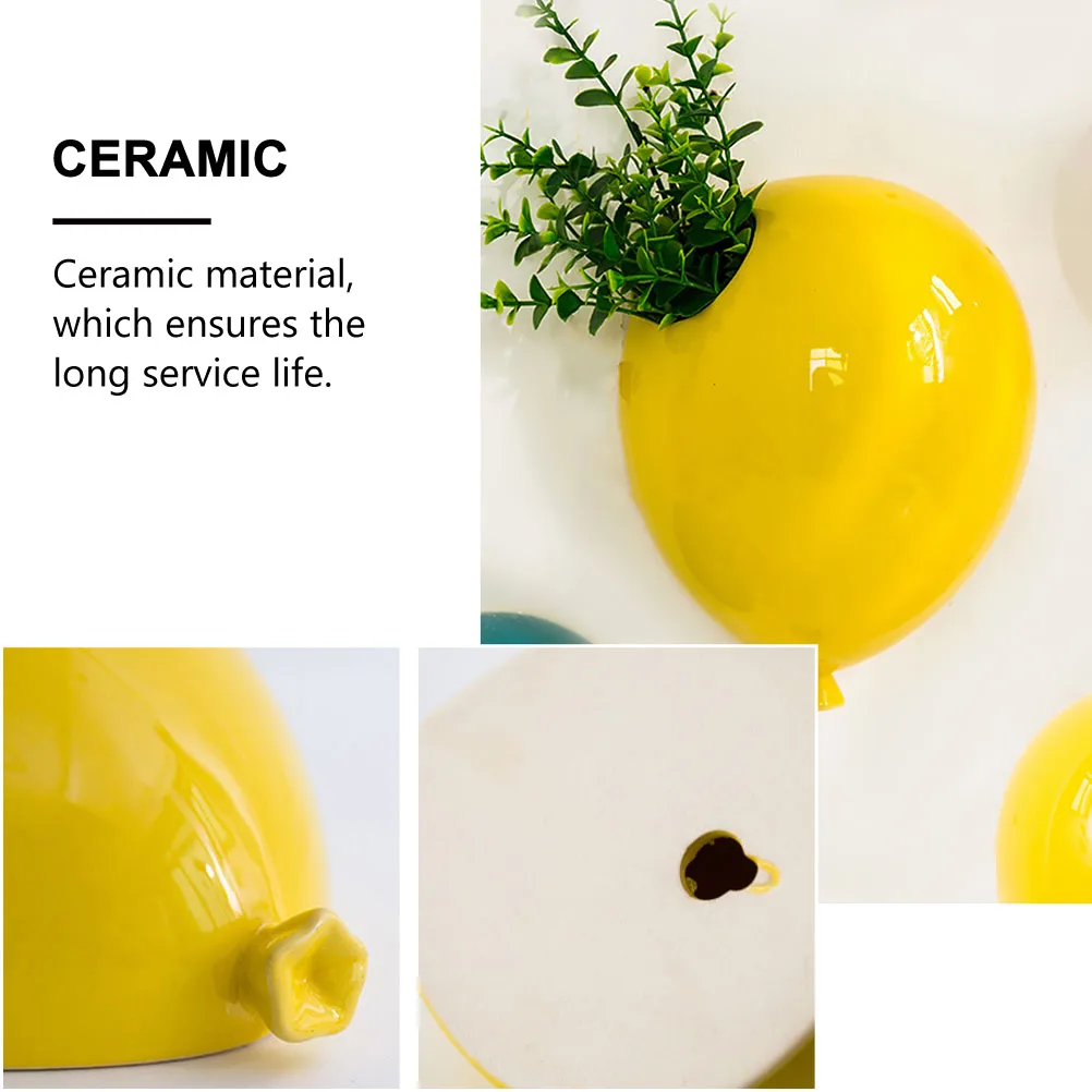 

2 Pcs Creative Vase Pendant Rustic Decor Unique Ornament Decorate Flower Holder Balloon Home Wall Ceramics Backdrop