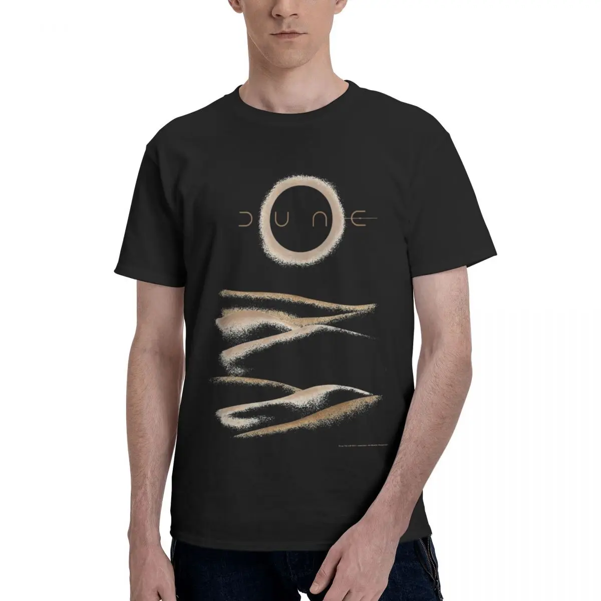 Мужская футболка из чистого хлопка с круглым вырезом и коротким рукавом