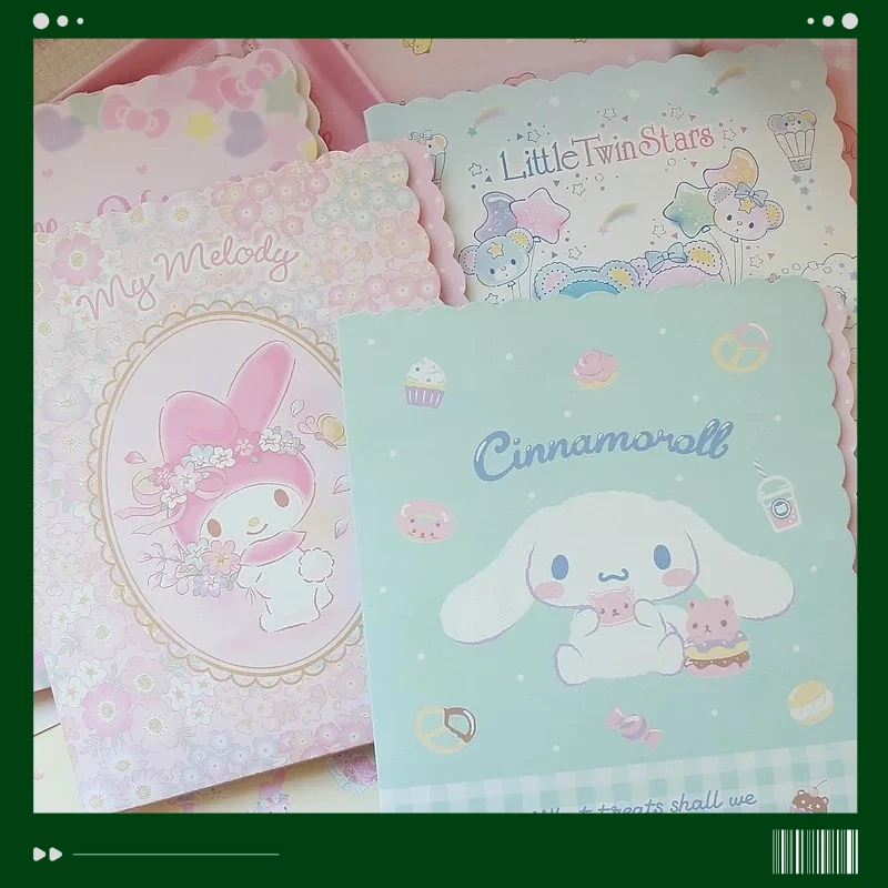 20x17cm Sanrio Kuromi Hello Kitty My Melody Cartoon Stationery Envelope Set Christmas Card Gift Waterproof Stickers