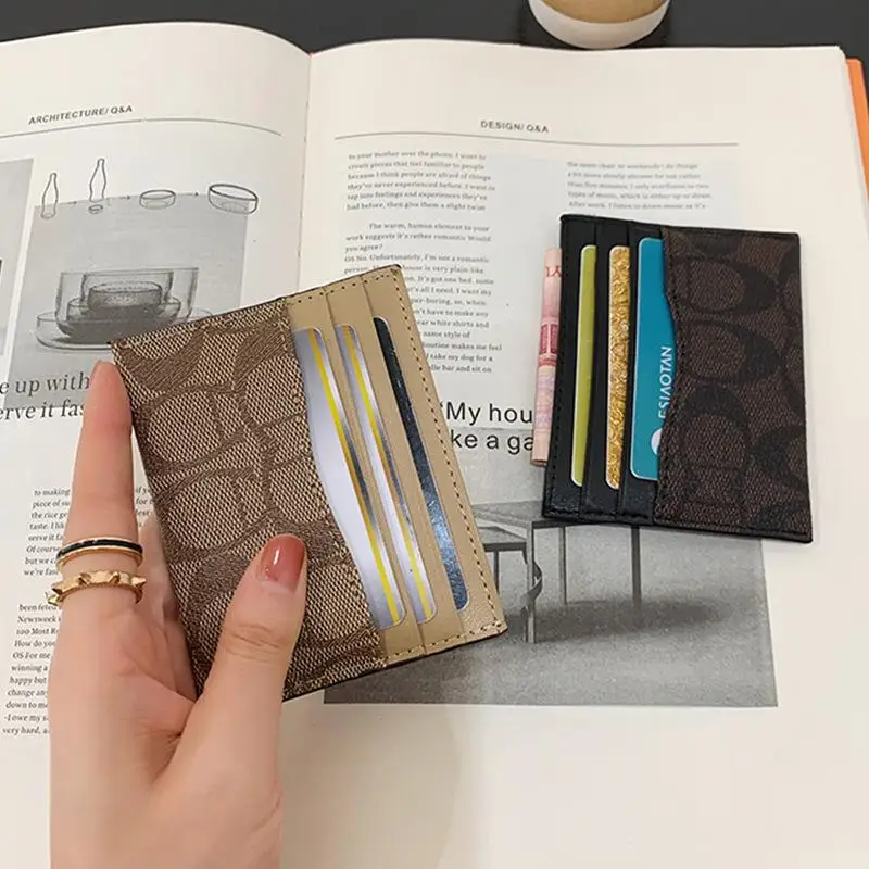 حامل بطاقة جديد للنساء المدمجة رقيقة جدا رائعة وراقية حامل بطاقة جديد مكافحة مغناطيسية Ins نمط حامل بطاقة بطاقة