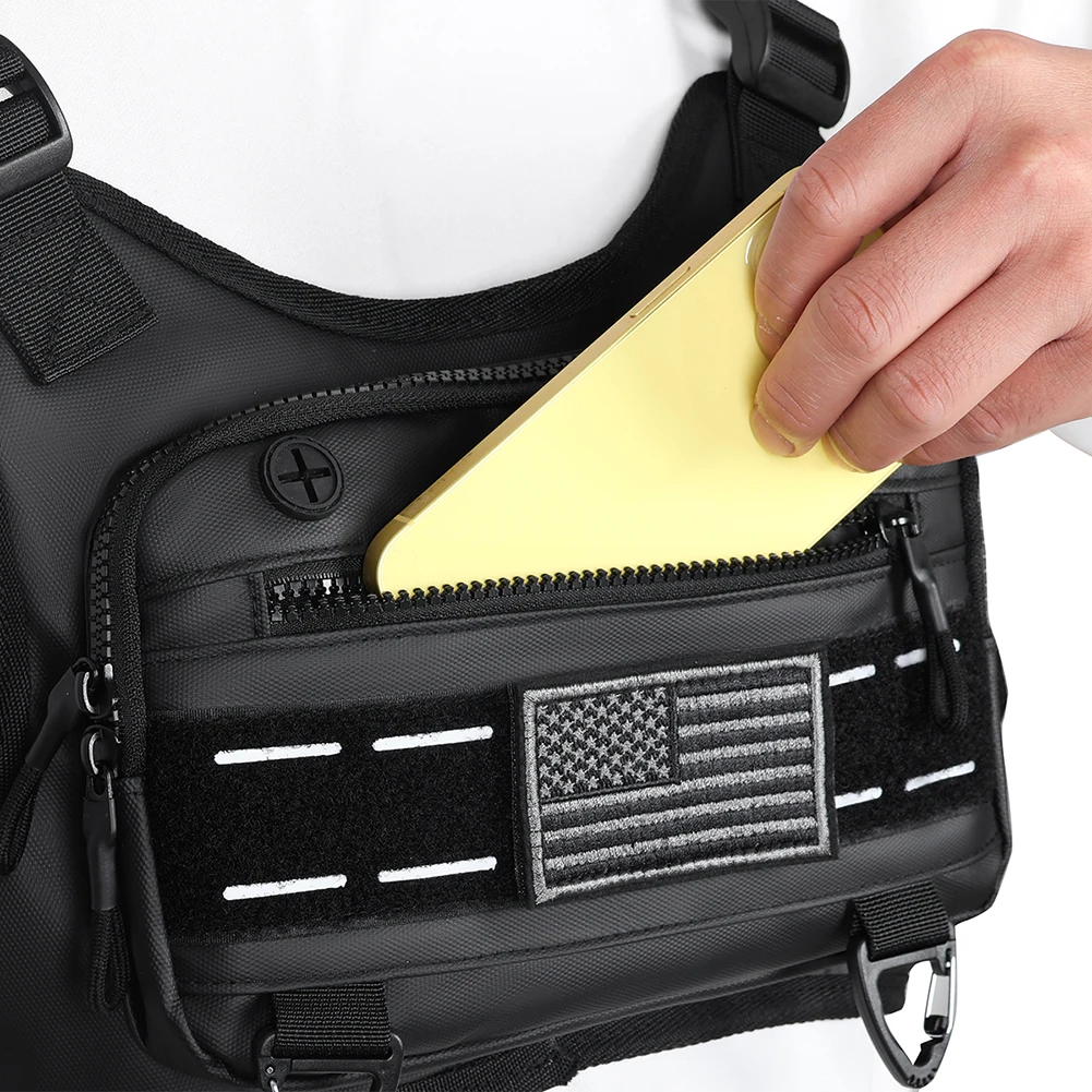 Unisex Sports Chest Bag with Adjustable Straps Lightweight Front Vest Bag Large Capacity Outdoor Cycling Climbing Bag