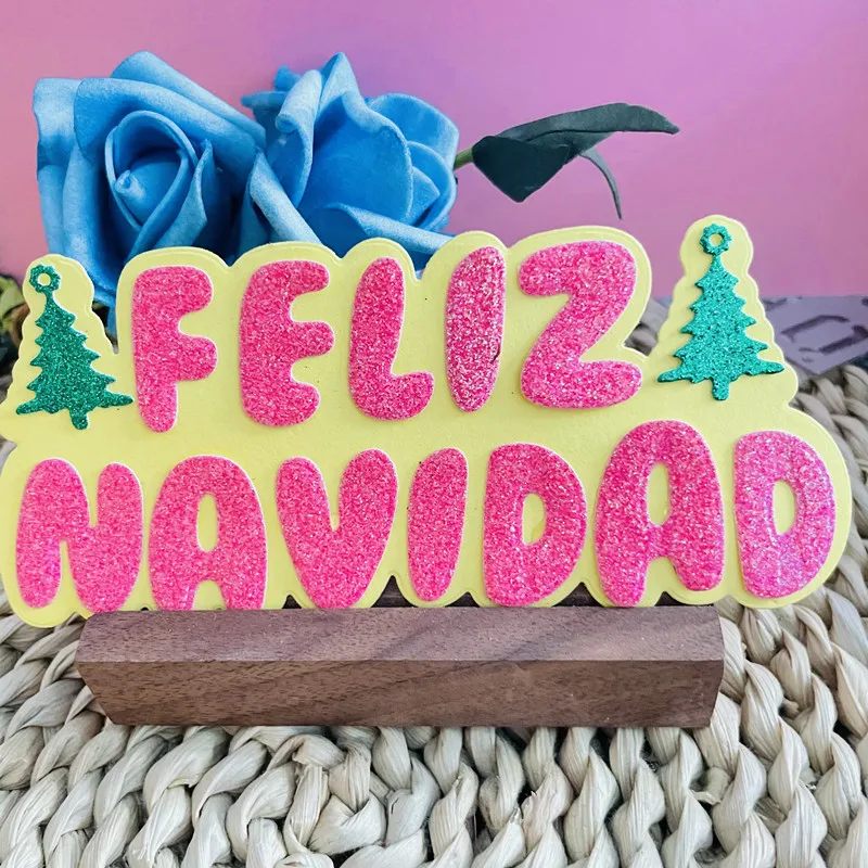 new spanish word feliz navidad die Metal Cutting Dies DIY Scrapbook Paper Cards Embossing Craft Die Cut handmade craft