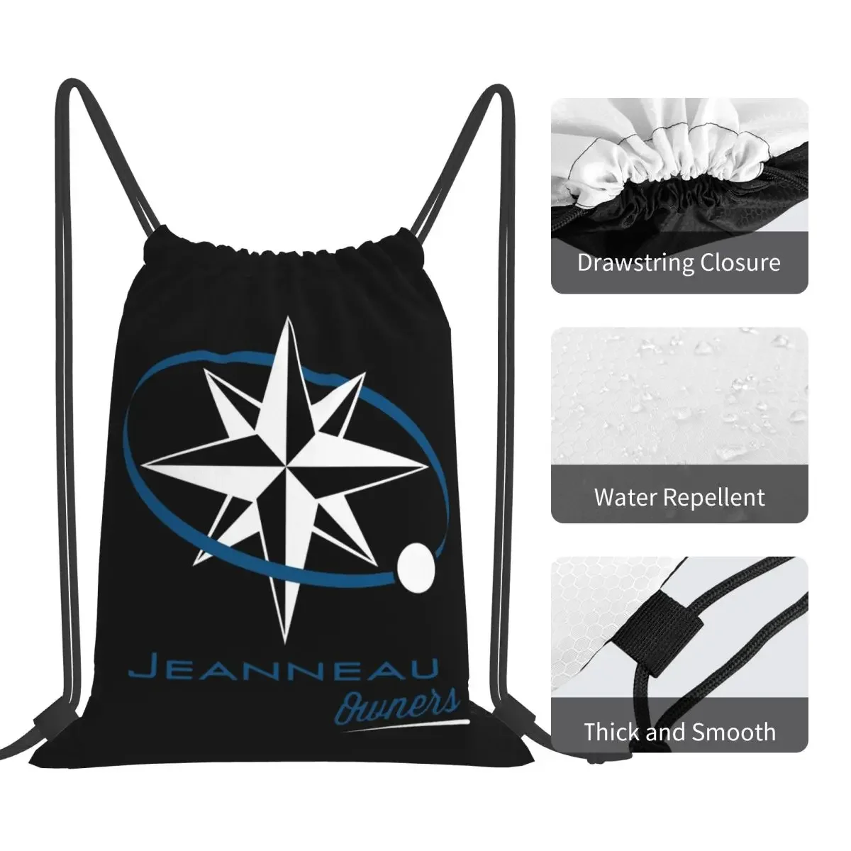 Jeanneau Yachts (4) Backpacks Casual Portable Drawstring Bags Drawstring Bundle Pocket Sports Bag Book Bags For Travel School