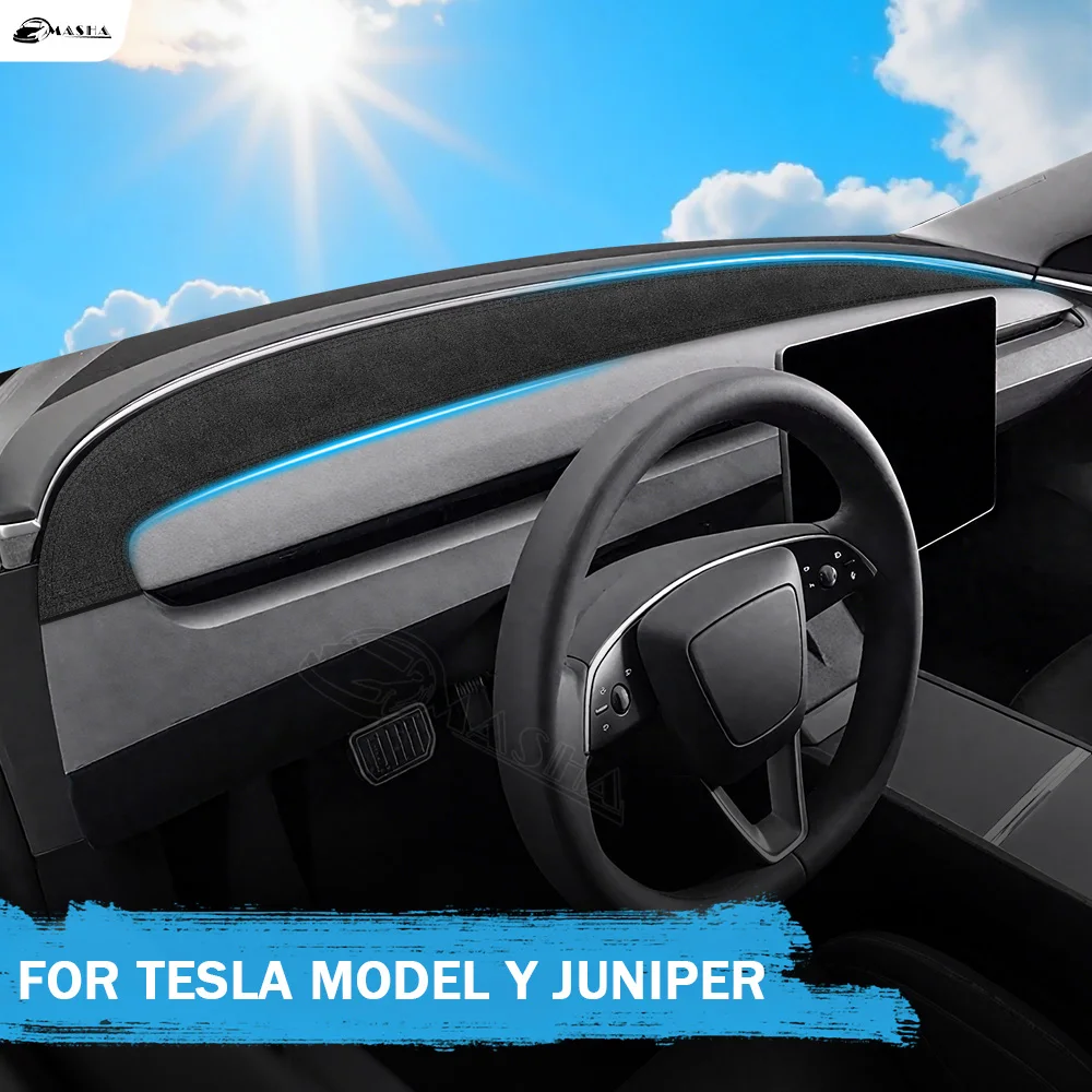 

Suede Dashmat Car Dashboard Cover Pad Dash Mat SunShade Carpet Accessories For Tesla Model Y Juniper 2025 2026