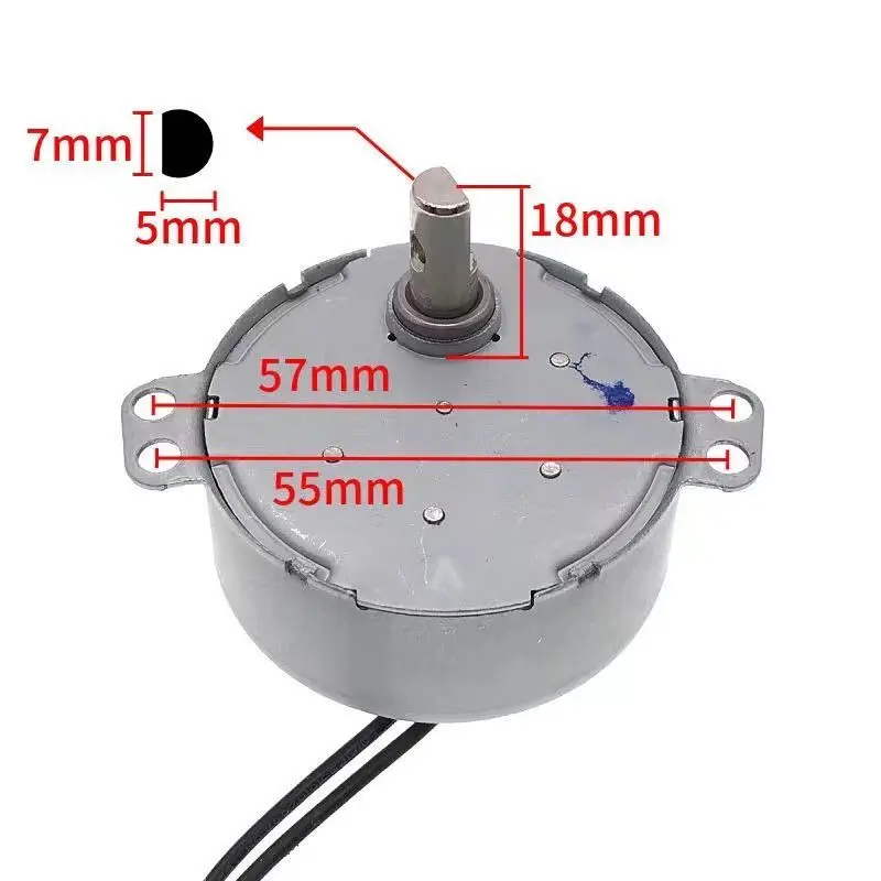 50TYZ-0.2B02 Electric Fan Shaking Head Synchronous Motor AC 220V-240V 3/3.6RPM 50/60Hz CW/CCW 4W Claw Pole Permanent Magnet