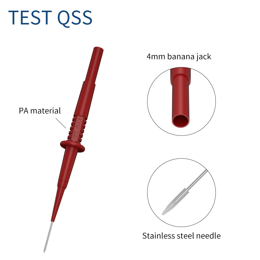 QSS 5pcs 1mm Test Probe with 4mm Hole Wire Piercing Probe Insulation Back Probes Electrical Connector - Image 4