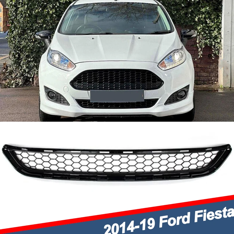 

For Ford Fiesta 2013 2014 2015 2016 2017 Gloss Black Honeycomb Mesh Front Bumper Lower Grille Grill