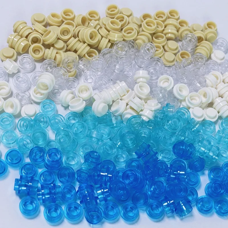 100 pezzi trasparenti sei colori pixel mattoni compatibili MOC Building Block spiaggia sabbiosa parti accessori fai da te compleanno per bambini