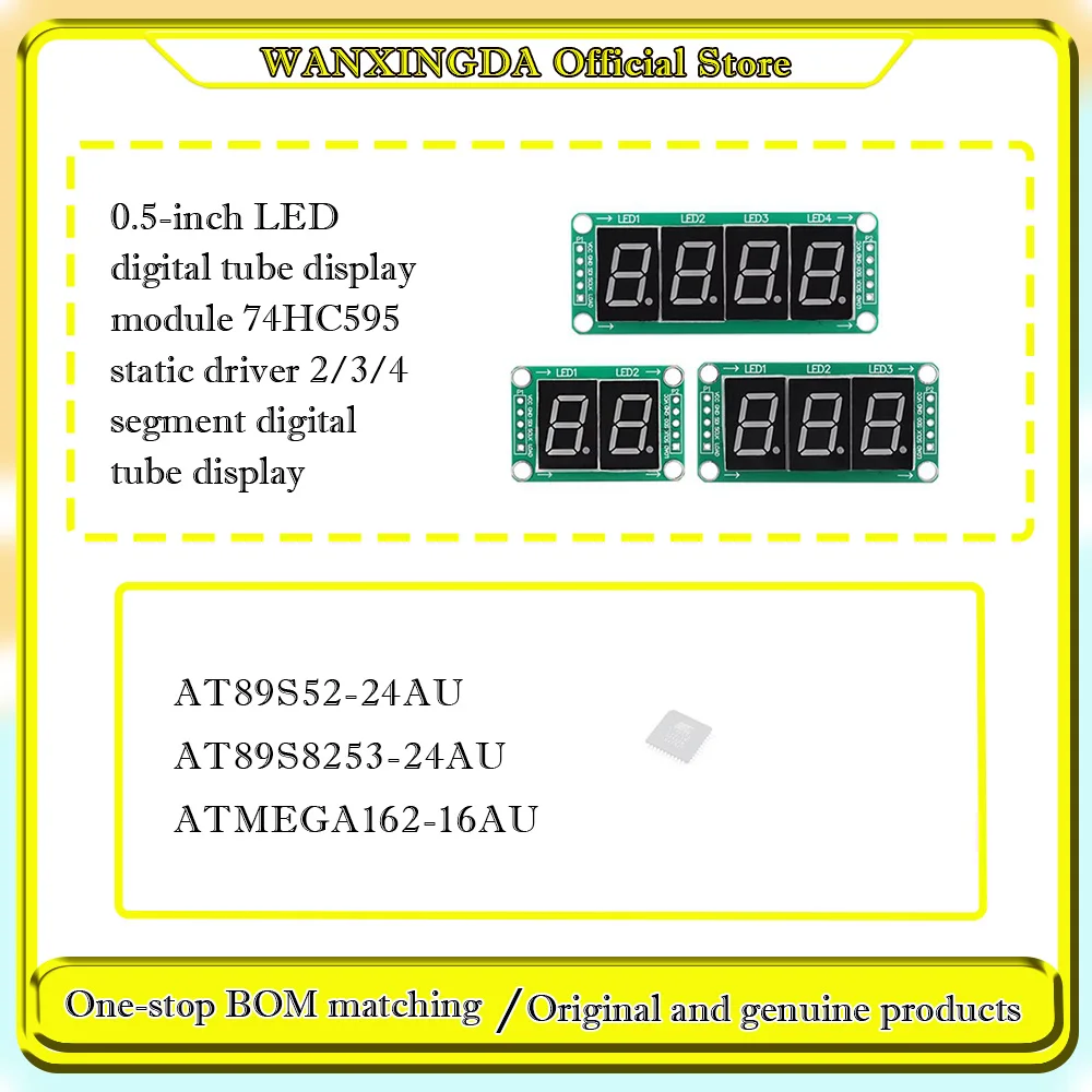 

AT89S52-24AU AT89S52 ATMEGA162-16AU -16U-TW 8253-24AU 0.5-inch LED digital tube display module2/3/4 segment digital tube display