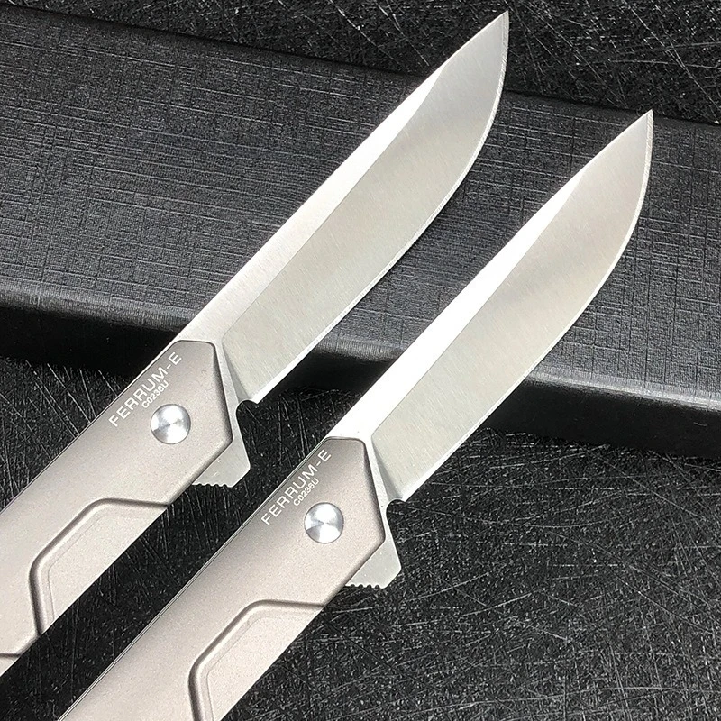FERRUM المحمولة البرية بقاء الصيد القتالية EDC سكين D2 شفرة التخييم في الهواء الطلق سكين للفرد مقبض ألمونيوم سكينة فاكهة