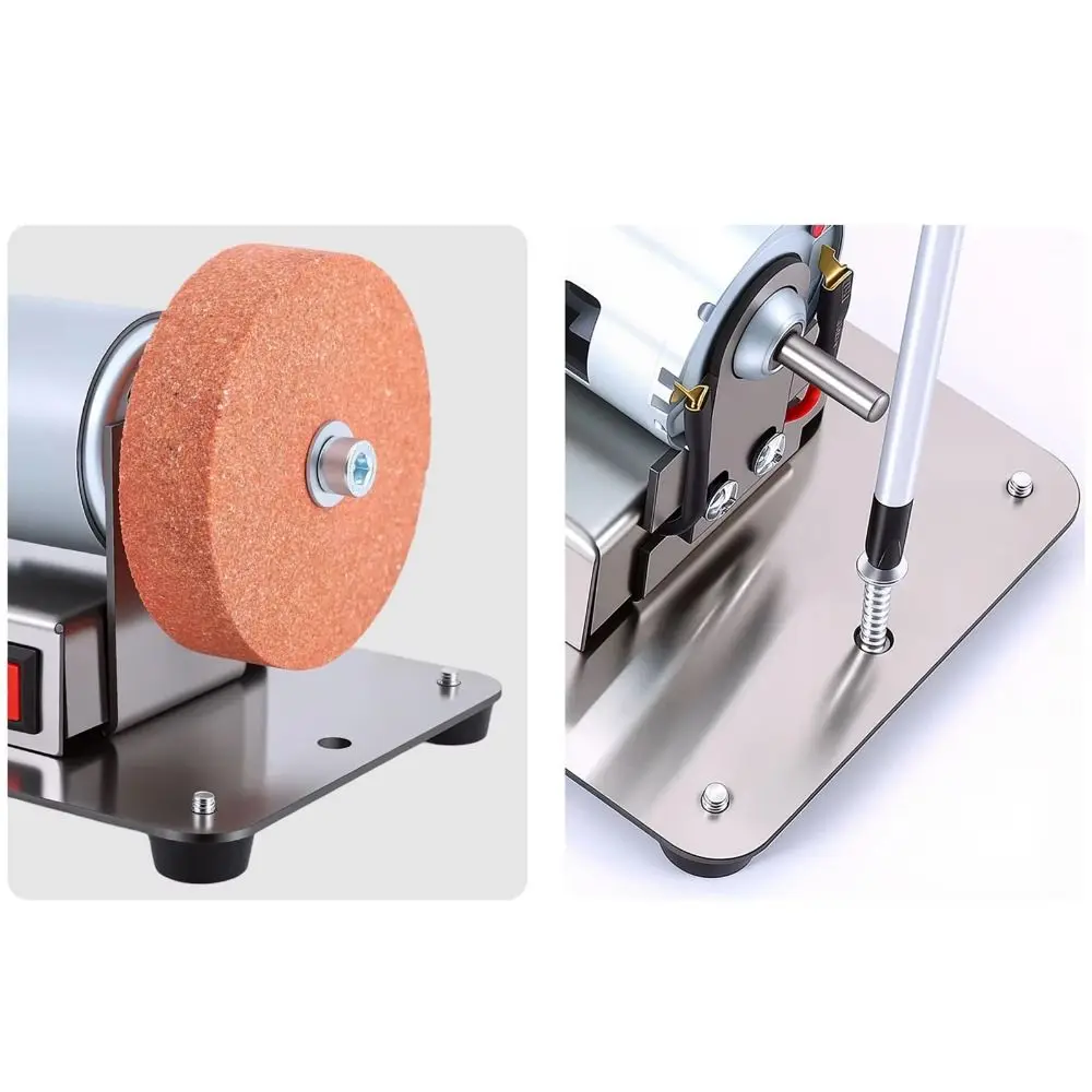 Portable Speed Adjustable Mini Bench Grinder Sturdy Base EU Plug Electric Grinder for Home Space-Saving Dual Wheel Grinder