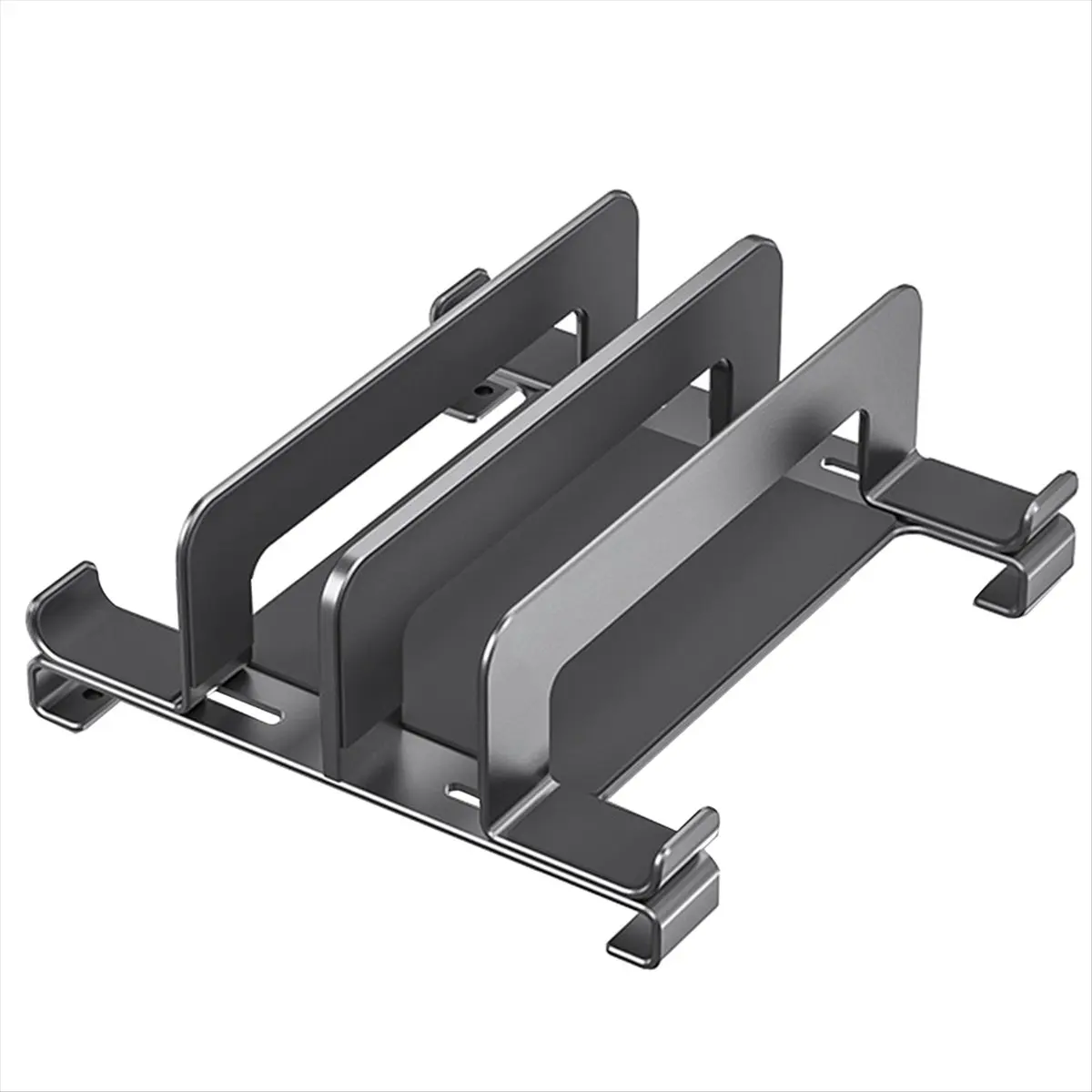 【Best Seller】Laptop Stand Holder Adjustable Vertical Desktop Notebook Dock Space-Saving Computer Stand Gray
