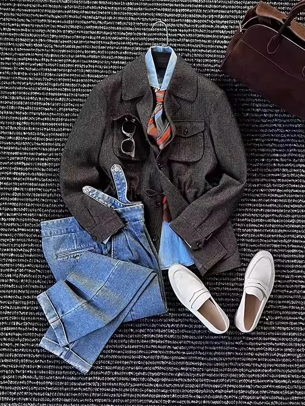 

New Men's Jackets for Autumn and Winter, Elegant British Style Workwear Jackets for Gentlemen, Fashionable Casual Jackets