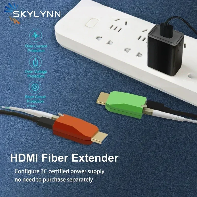 موسع ألياف HDMI صغير 4K، دقة 4Kx2K@30 هرتز HDMI 1.4a HD جهاز إرسال واستقبال بصري للفيديو، OM3 نقل الألياف المتعددة 300 متر