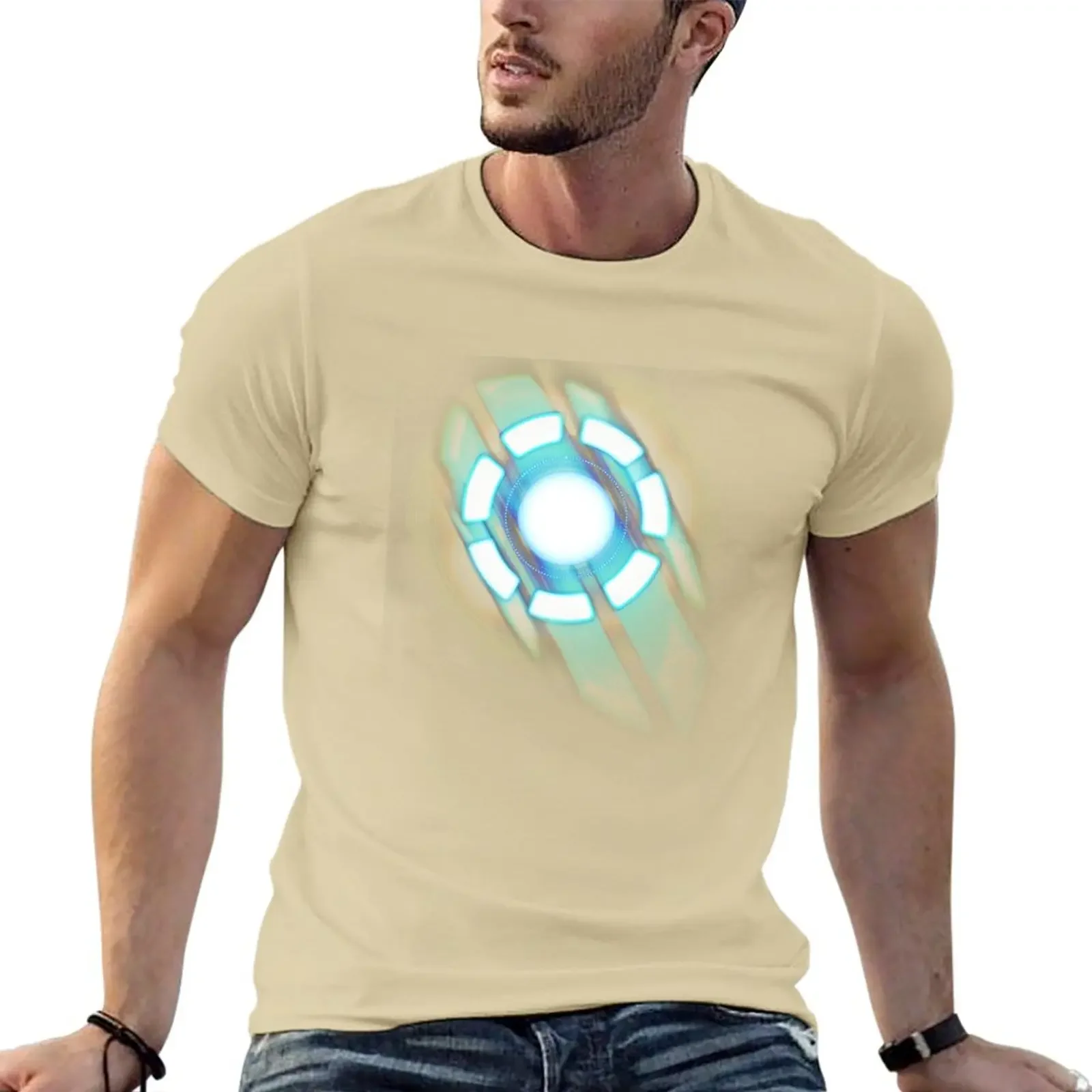 Short sleeve tee sports fans vintage customs design your own workout shirts for men Arc Reactor . Design Essential . T-Shirt new