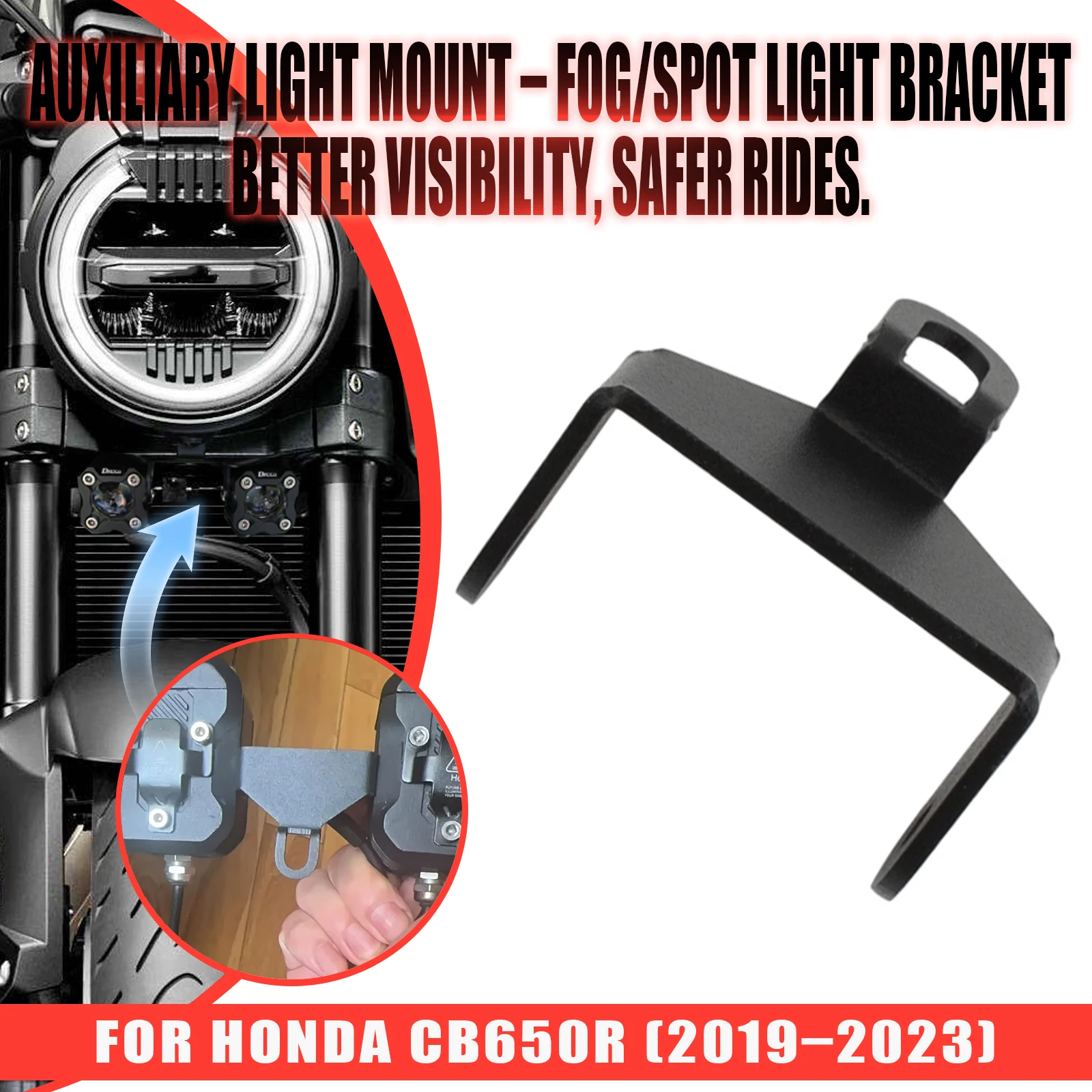 Motorcycle Spot Light Bracket Auxiliary Light Mount Holder Fog Lamp Spotlight Support For Honda CB650R CB 650R 2019-2023