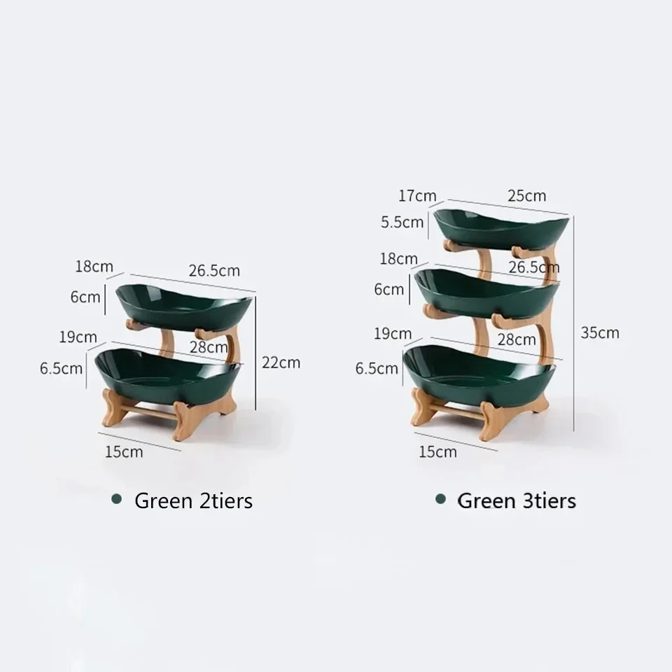 2/3 طبقة أطباق فاكهه غرفة المعيشة المنزلي البلاستيك طبق للوجبات الخفيفة الإبداعية الحديثة سلة فواكه مجففة طبق الحلوى كعكة حامل طبق للسلطة