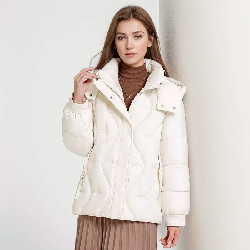 2025 New Winter Women's Jacket Female Pure Color Hooded Thicken Warm Cotton Jacket For Women Casual Padded Jackets 2025 New