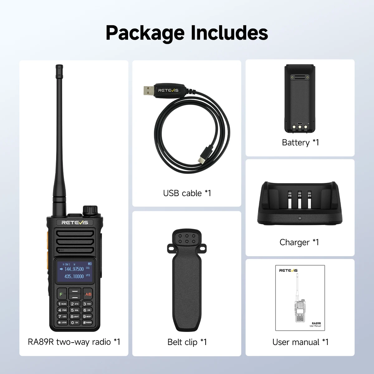 Retevis RA89R/G Walkie-Talkie / Amateurfunkgerät mit Cross-Band-Funktion (U/V-Band), Bluetooth-App-Programmierung, 2800 mAh Akku, großer Funkreichweite – ideal für Camping – Detail 20
