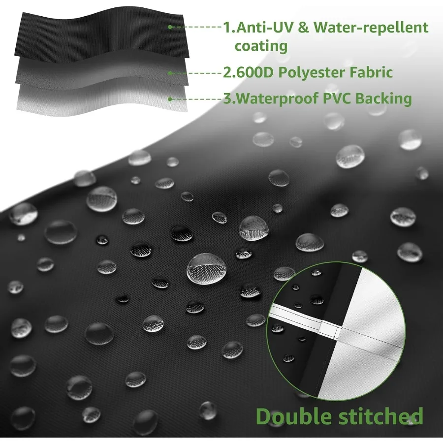 58인치 헤비 듀티 방수 600D 야외 그릴 커버 (가스 바베큐 그릴 보호용, 자외선 및 색바램 방지, 야외 활동에 이상적)
