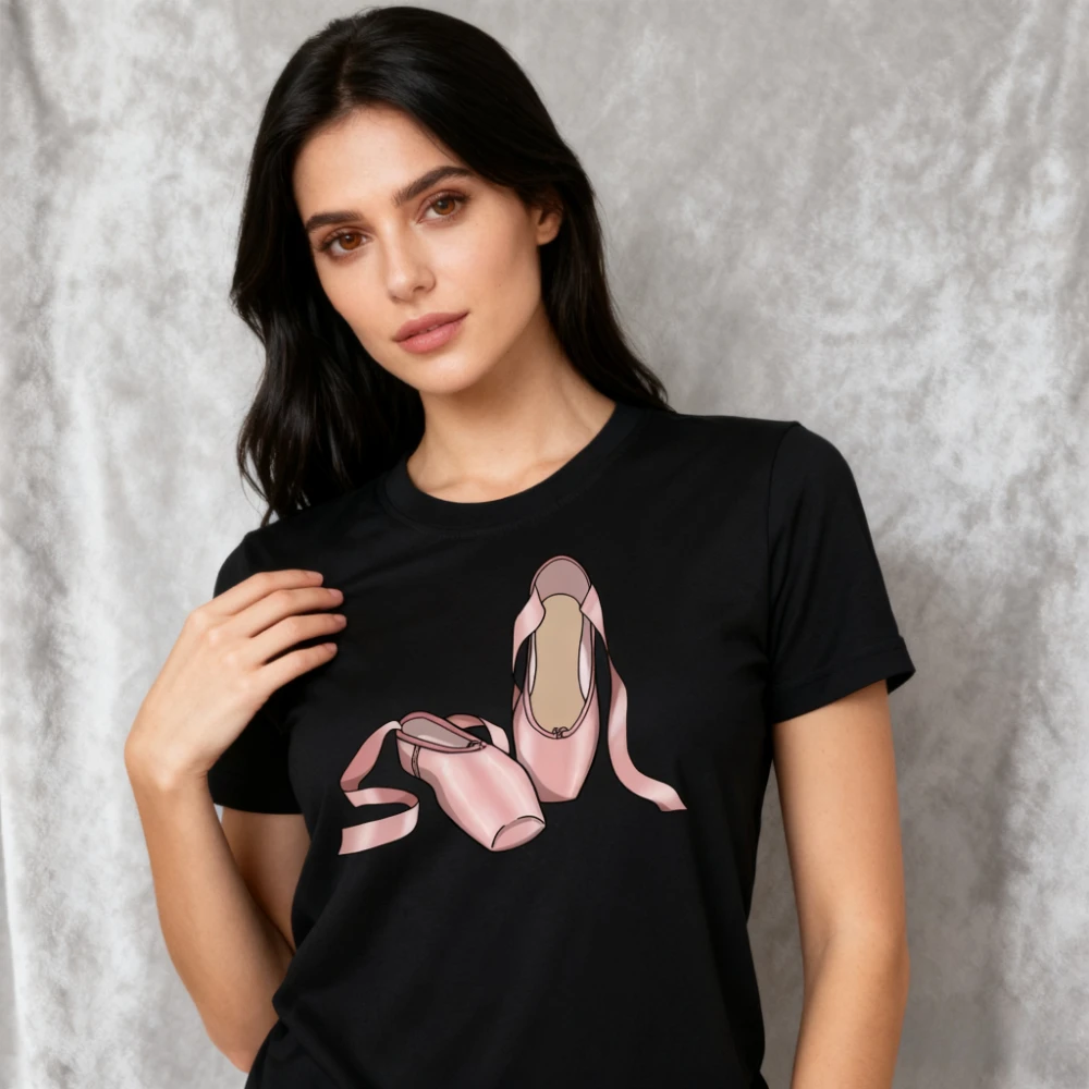 

Ballerina Tshirt Ballet Shoes Cool Toe Dancing Gift T-shirt Women Daily Life Fashion Tee Ballet Dancer Gifts Clothing Cotton Top