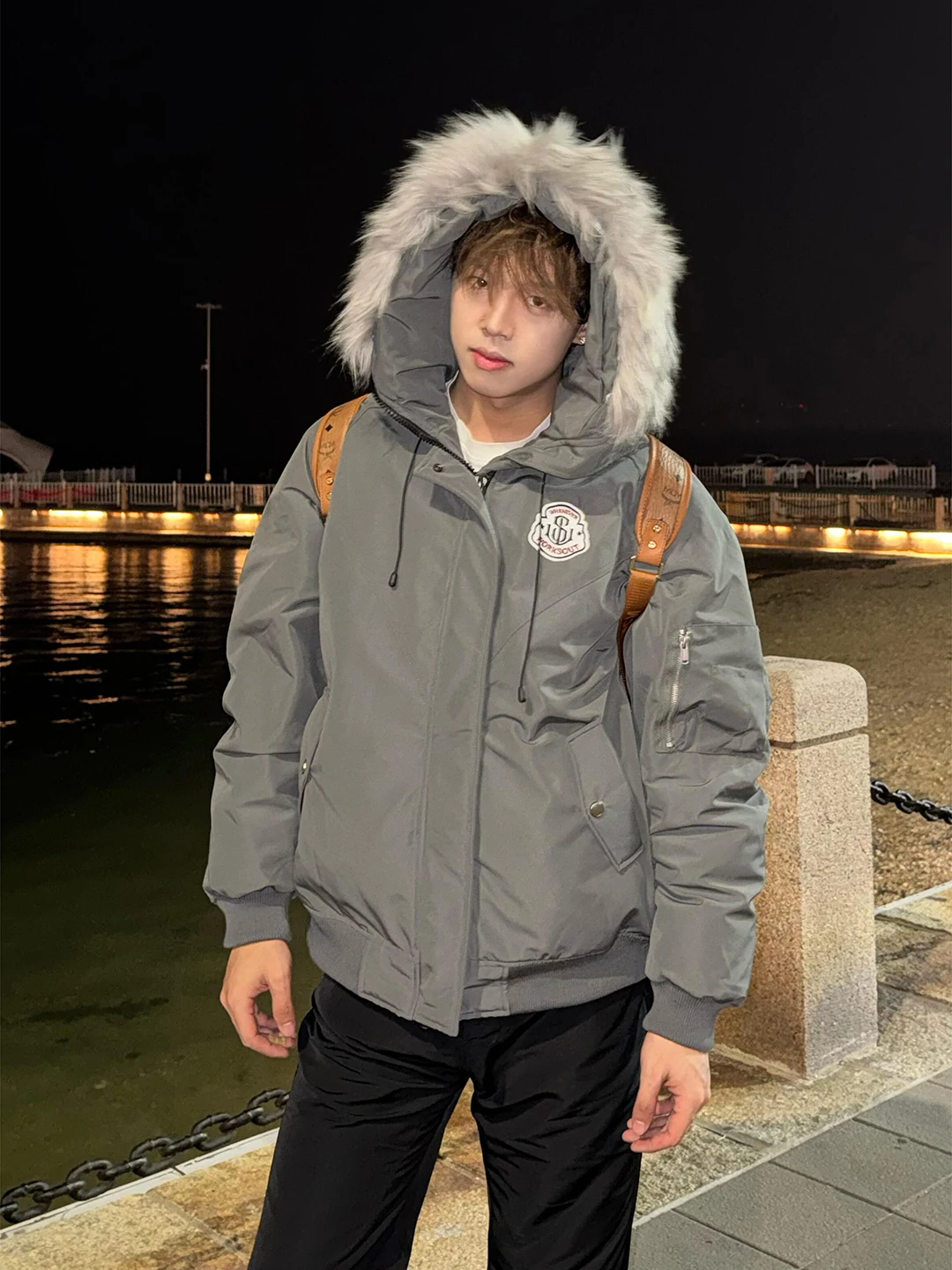 

Мужская утепленная зимняя парка с отстегивающимся меховым воротником, устойчивая к холоду, с капюшоном, хлопковая куртка для работы в суровых условиях