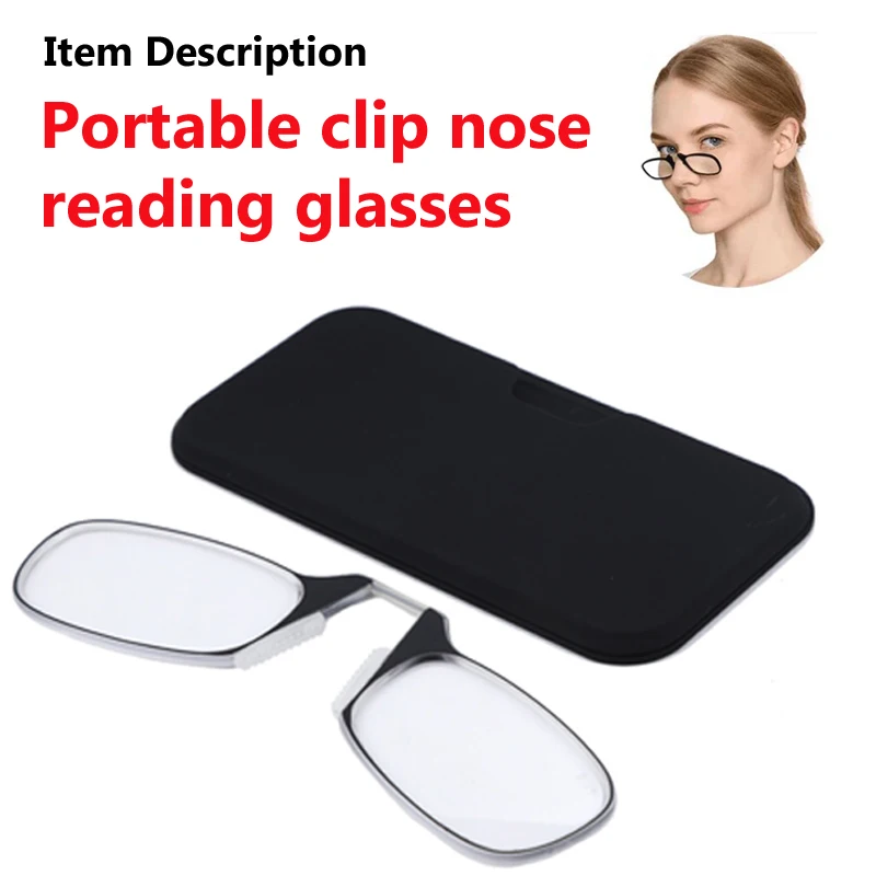 3 Stück tragbare bein lose Nasen clip auf tragbare Lesebrille Männer Frauen randlose Mini-Vergrößerung presbyopische Brillen ultraleicht – Detail 1