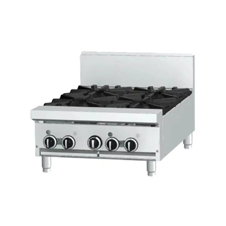 Lyroe Commercial Cooking Durable Heavy Duty Natural Gas 4 Burner Modular Top 24