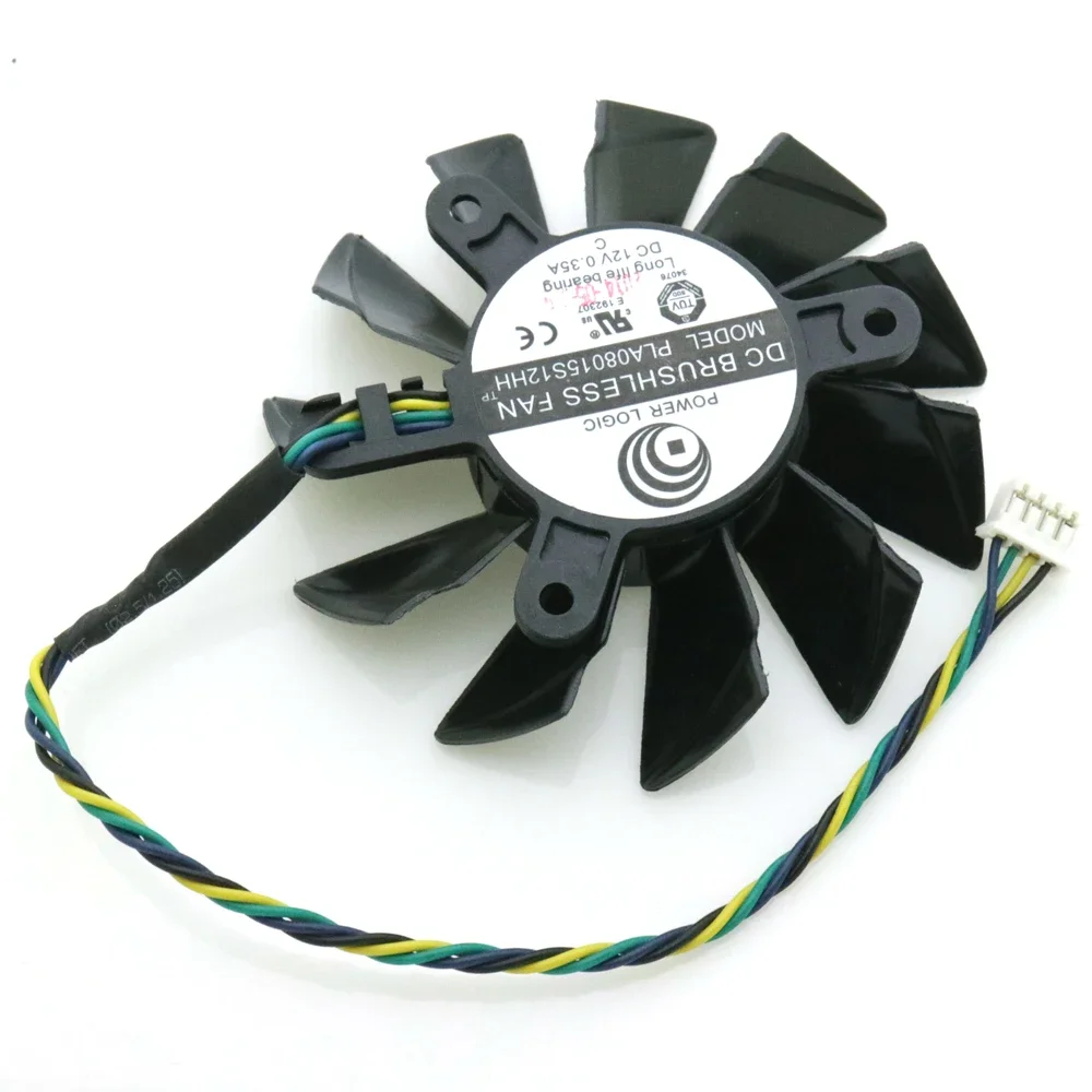 Ventilateur de carte vidéo sur mesure, 08015S12HH, 12V, 0,35 A, 75mm, 42x42x42mm, pour gelée R4770, R6850, 4 broches, 4 fils