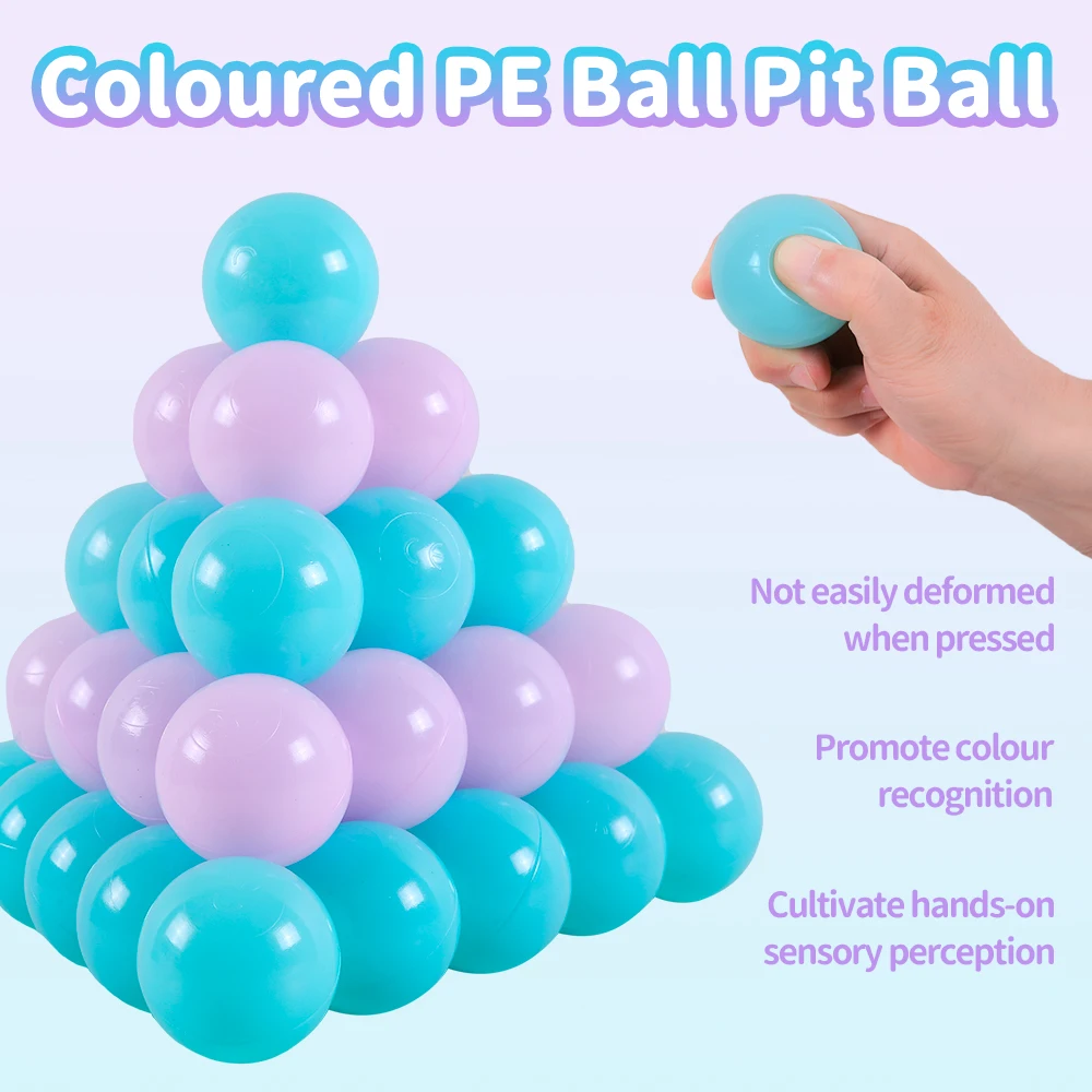2.16 polegadas 100 pçs engrossar bpa livre não-tóxico bola de plástico pit bolas multicolorido correspondência com saco jogar casa bolas de brinquedo para criança