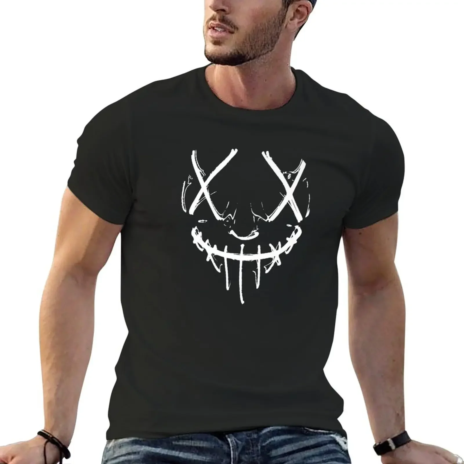 Horror face with purge optics Premium T-Shirt man t shirt customizeds blacks vintage mens shirts graphic tee