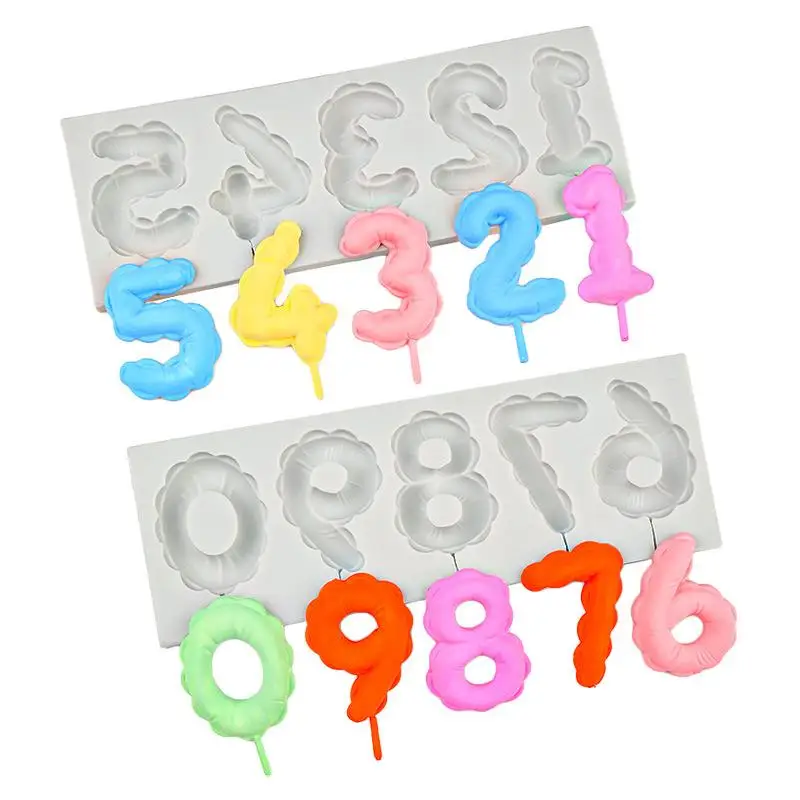 Number Lollipop Silicone Sugarcraft Mold Resin Tools Cupcake Fondant Cake Decorating Tools