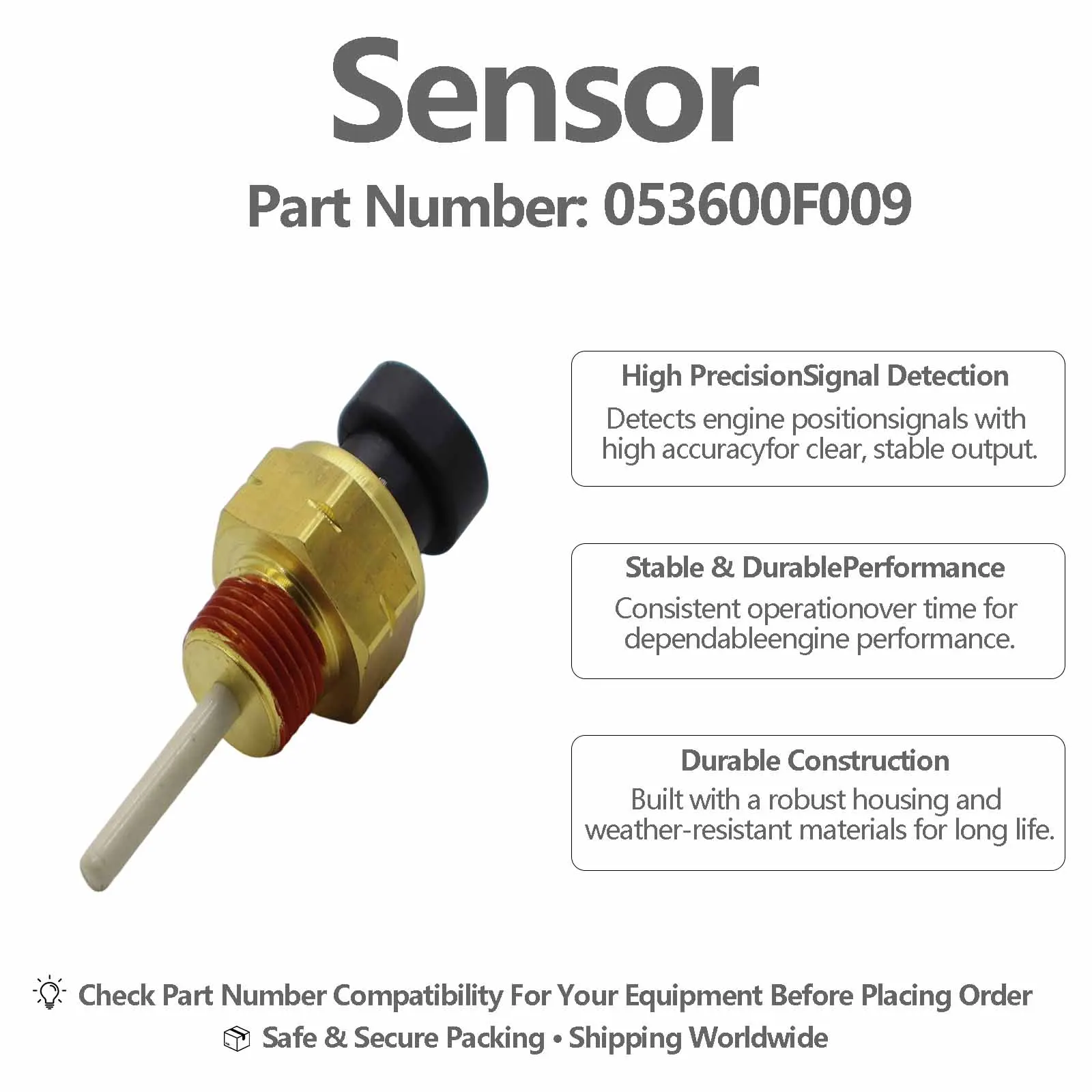 053600F009 Temperature Sensor For Perkins 1100 Series Enngine 2306 2506 2806 CH12541