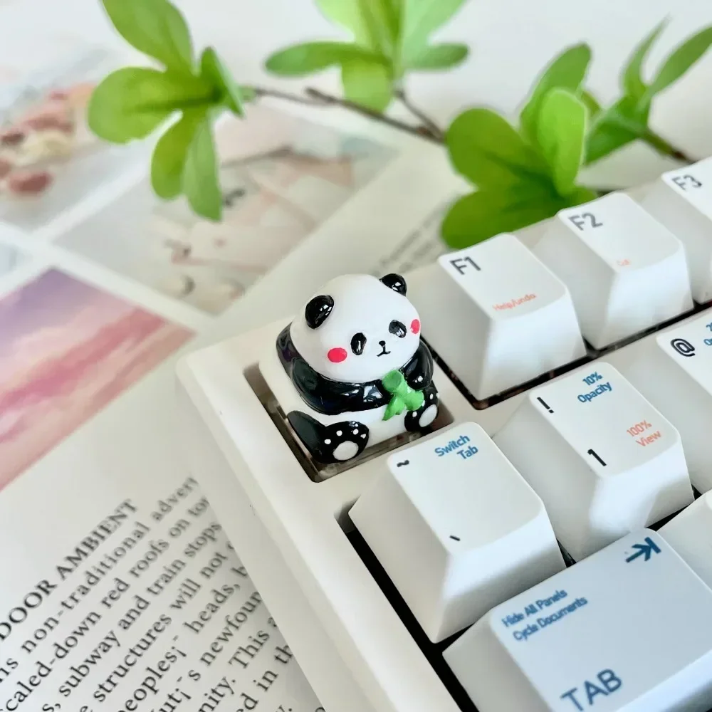 

Panda HuaHua Artisan Keycap 1U Custom Keycaps for Mechanical Keyboard Caps Cute Resin Key Caps Desktop Car Ornament Holiday Gift