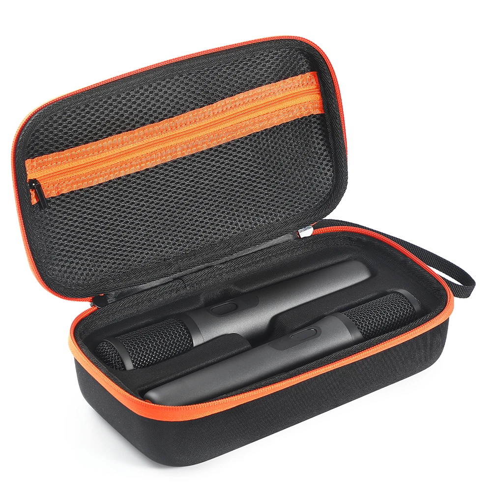 Borsa da viaggio da viaggio con doppio microfono portatile con batteria ricaricabile Borsa da viaggio con microfono a 2 slot Custodia da viaggio rigida per microfono wireless JBL PartyBox