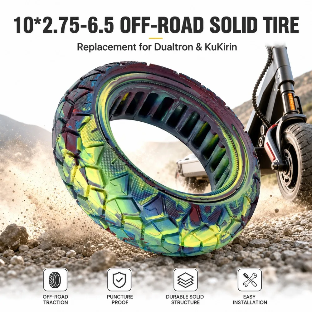 New 10 * 2.75-6.5 Off-road Solid Tires Suitable for Dualtron&KuKirin Electric Scooter Original Tire Replacement Parts