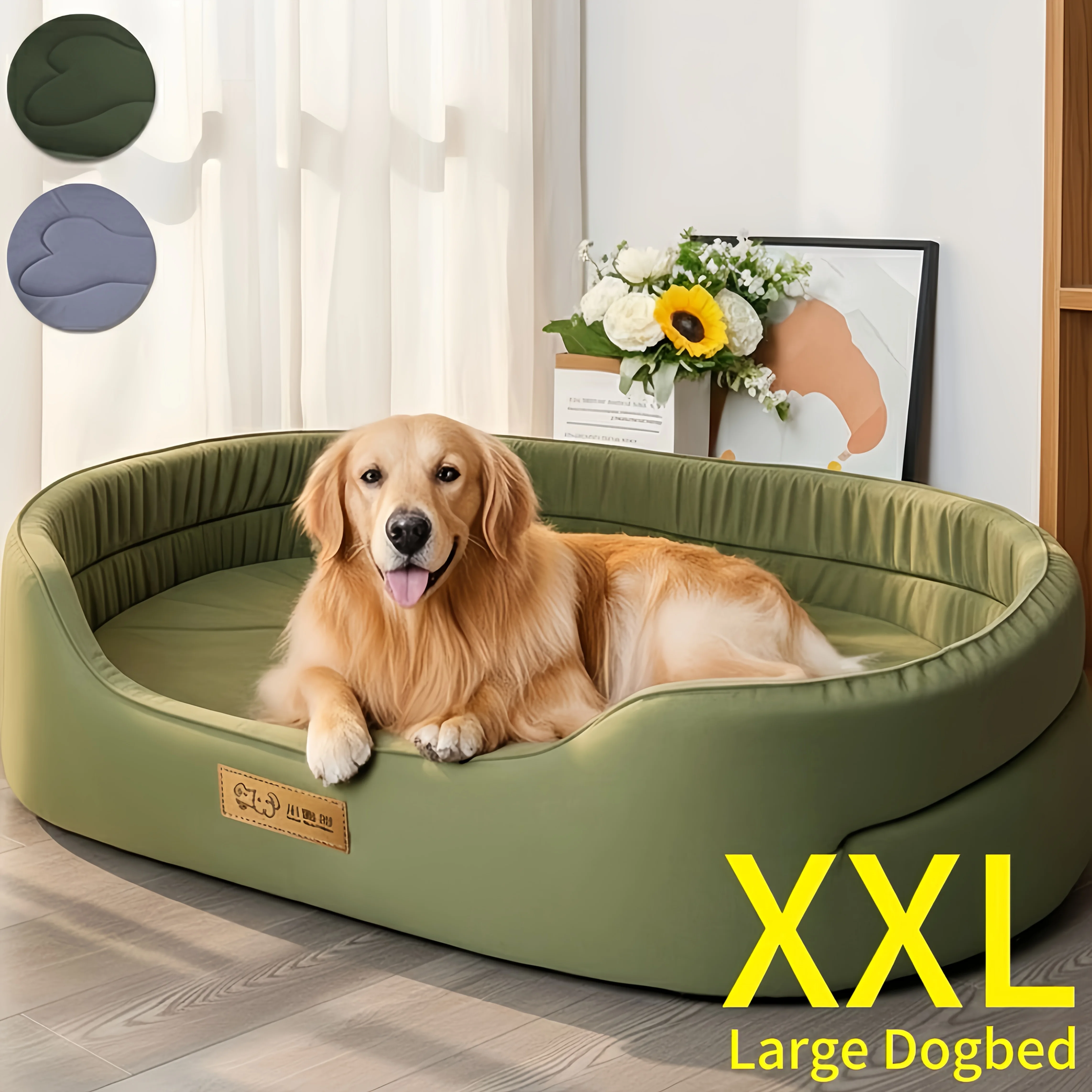 Extra for Large Orthopedic Dog Bed - Plush Removable Washable Cover, 4 Seasons Cooling Support for Large Breed Dogs, Kennel Crate Pad Pet Sofa Mat