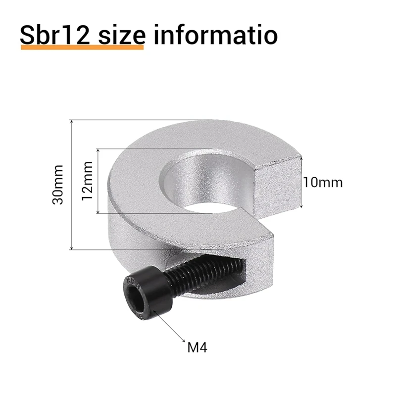ABAE-リニアレールリミット固定リング、4個12mm SBR12リニアレールストップカラー衝突防止ブロックストッパー固定リング
