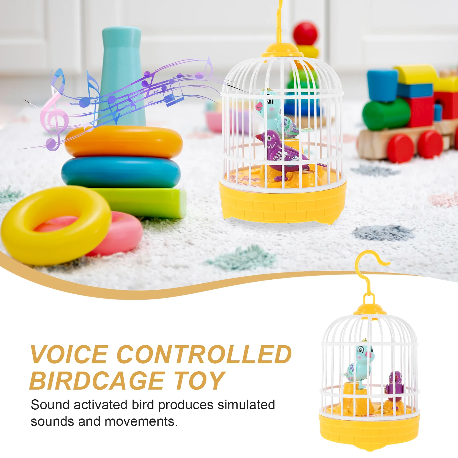 Voice Control Bird Kids Electric Toy Mini Cage Child Simulation Parrot Childrens Toys