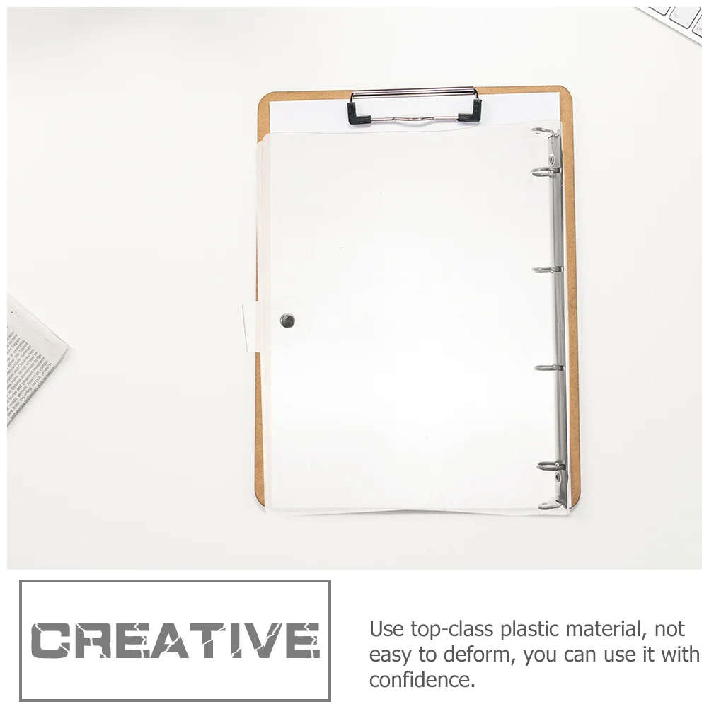 2 قطعة دفتر من البلاستيك الشفاف يغطي A4 سجل القصاصات قذيفة فضفاضة ورقة دفتر يغطي مكتب المدرسة الموثق #6