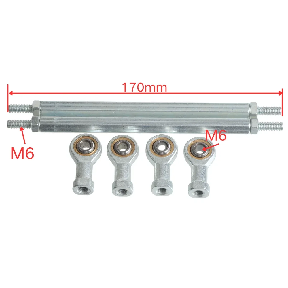 1 pair 170mm Steering Link Set With M6 Ball Joint For Youth Mini Battery ATV Go Kart Buggy Quad Dirt Pit Bike Replacement Parts